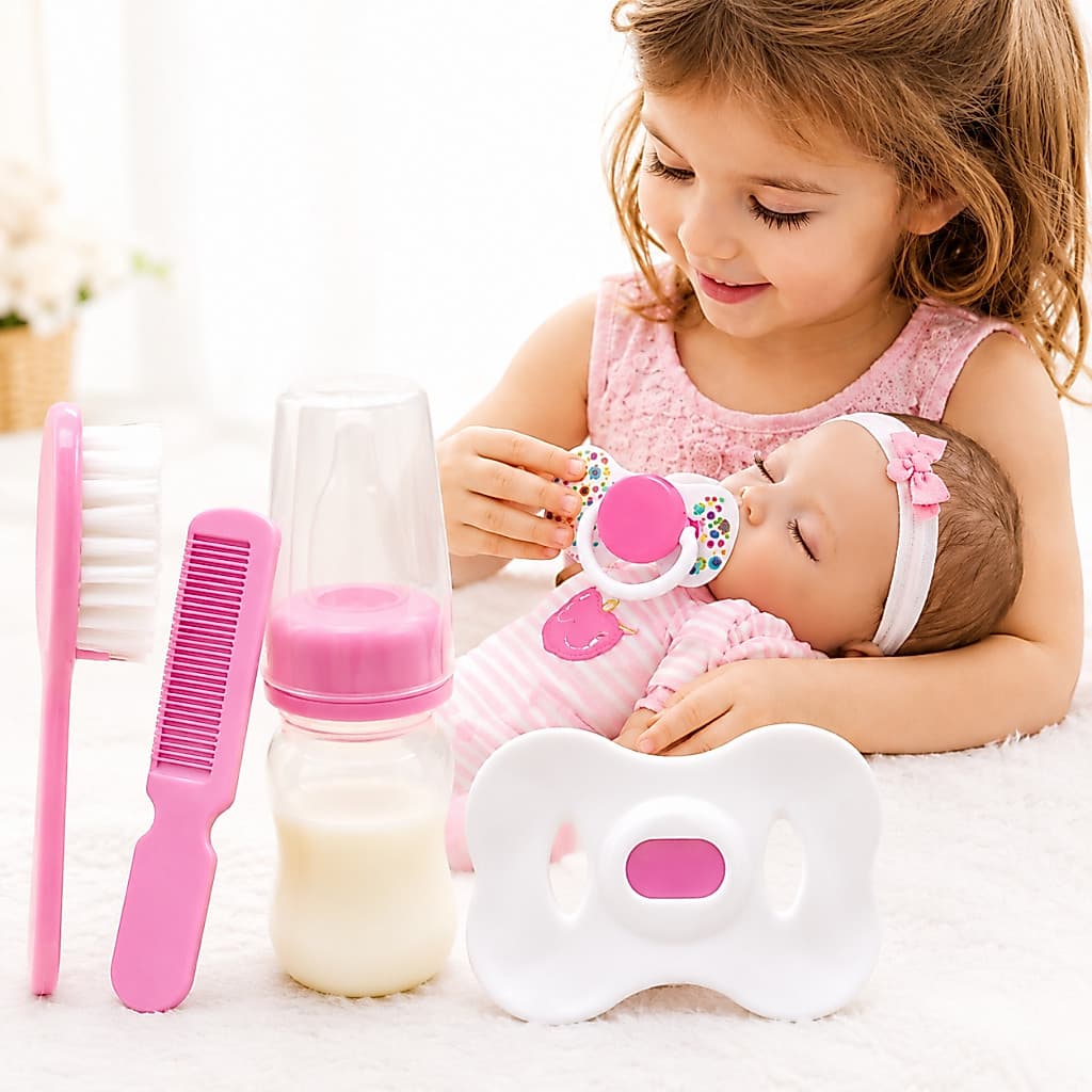 Acessórios Bebê Reborn Chupeta Magnética Escova Pente Mamadeira