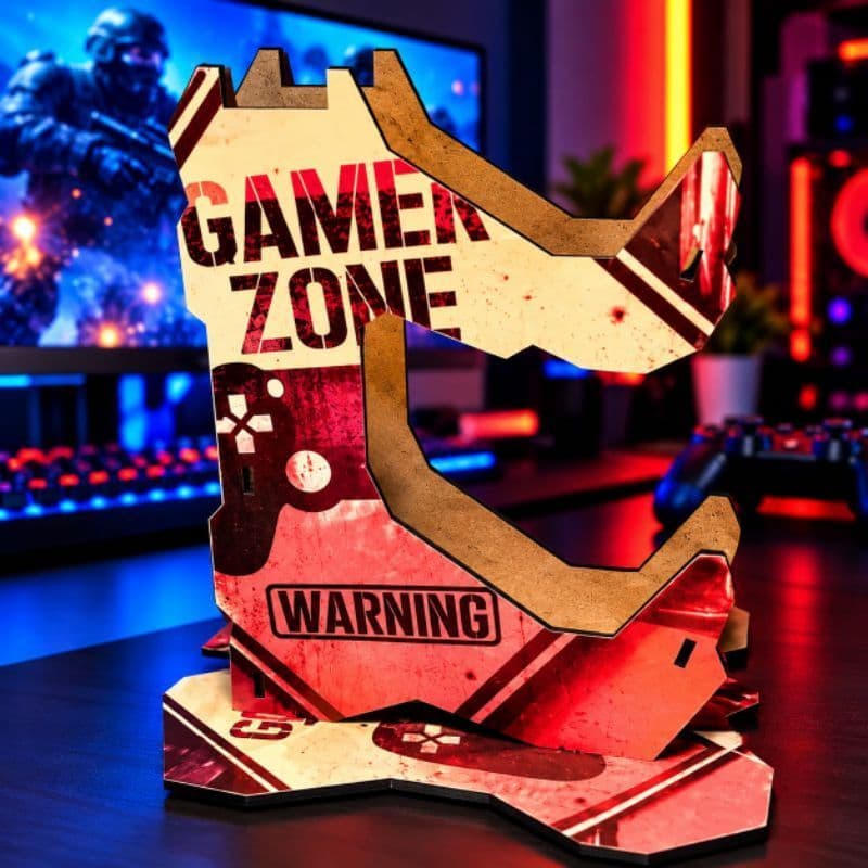 Suporte Para Controle de Videogame MDF Personalizado Porta Controle Gamer PS4 PS5 Xbox Decoração Setup