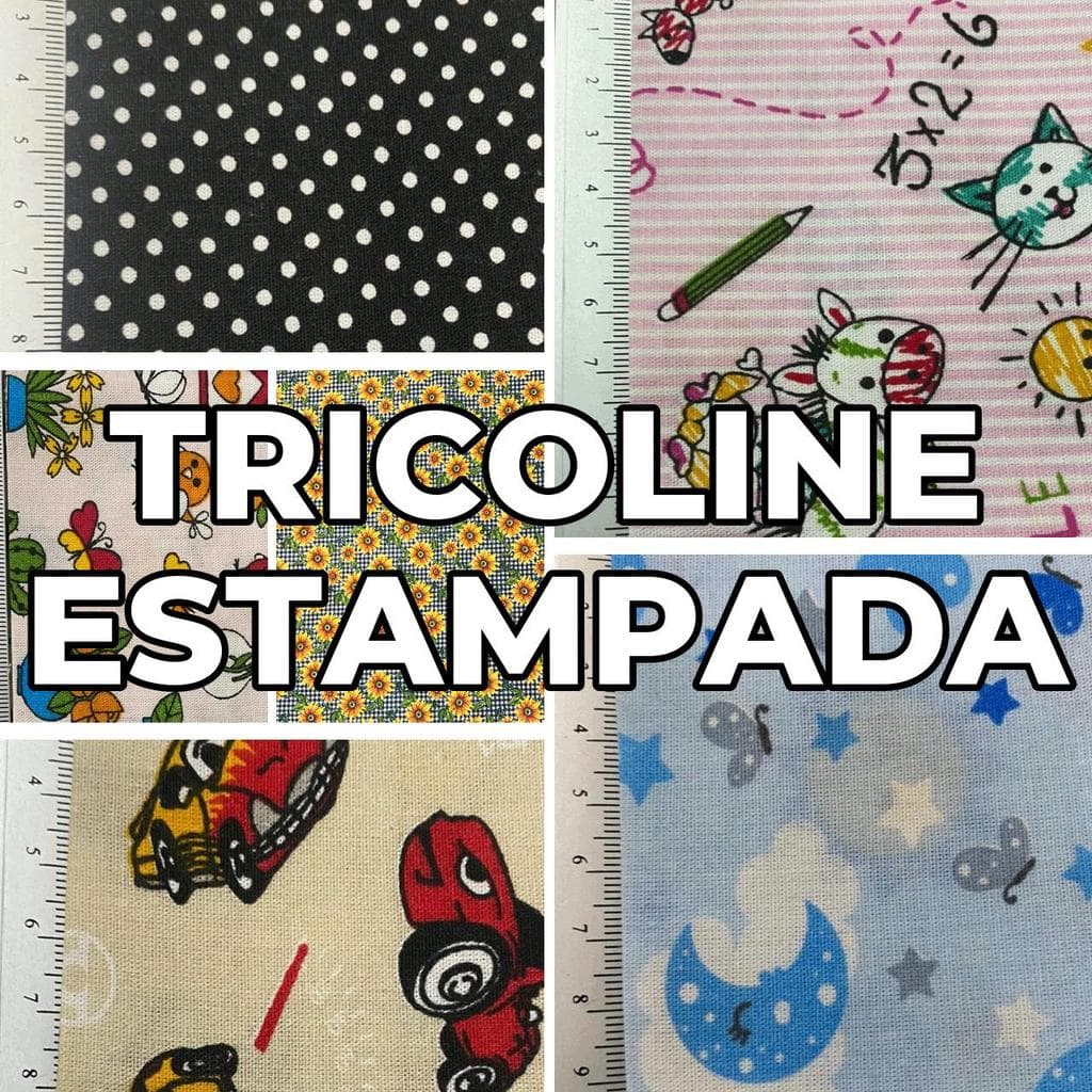 10 Metros Tecido Tricoline Estampada - Ideal para Patchworks, Artesanatos, Confeccao (10m x 1,50m)