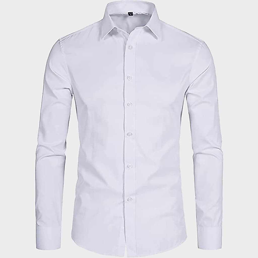 Camisa Social Masculina Manga Longa Branca Slim Premium