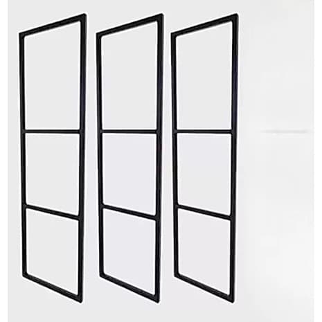 trio de Suportes Prateleira Tripla Estilo Industrial Parede 120cm de altura