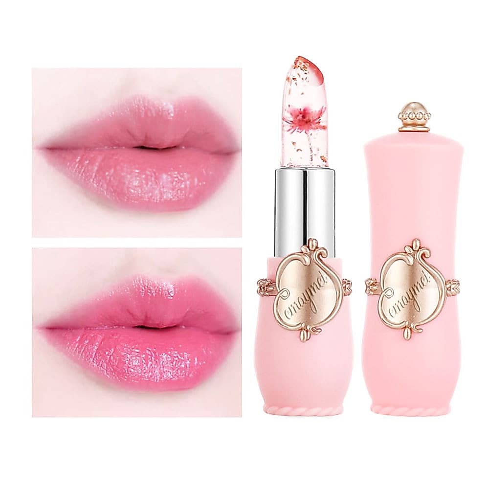 Batom De Maquiagem Hidratante Transparente Que Muda De Cor , Bálsamo Labial De Flor De Gelatina De 3.8g