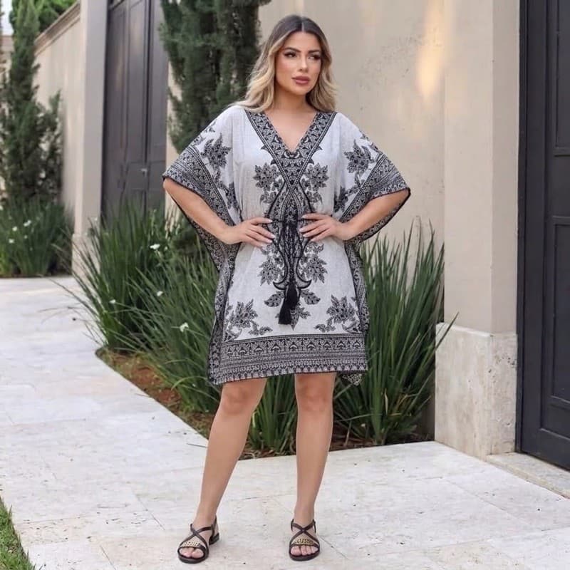 Vestido KAFTAN curto indiano