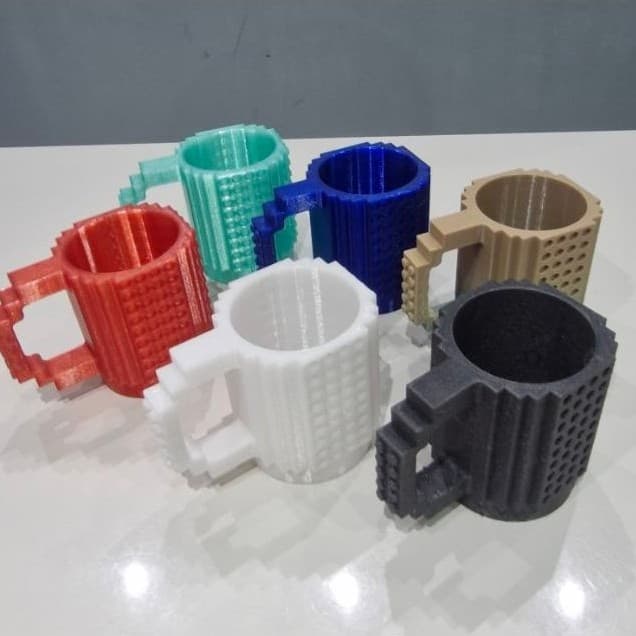 Caneca para blocos de montar compatível com Lego divertido