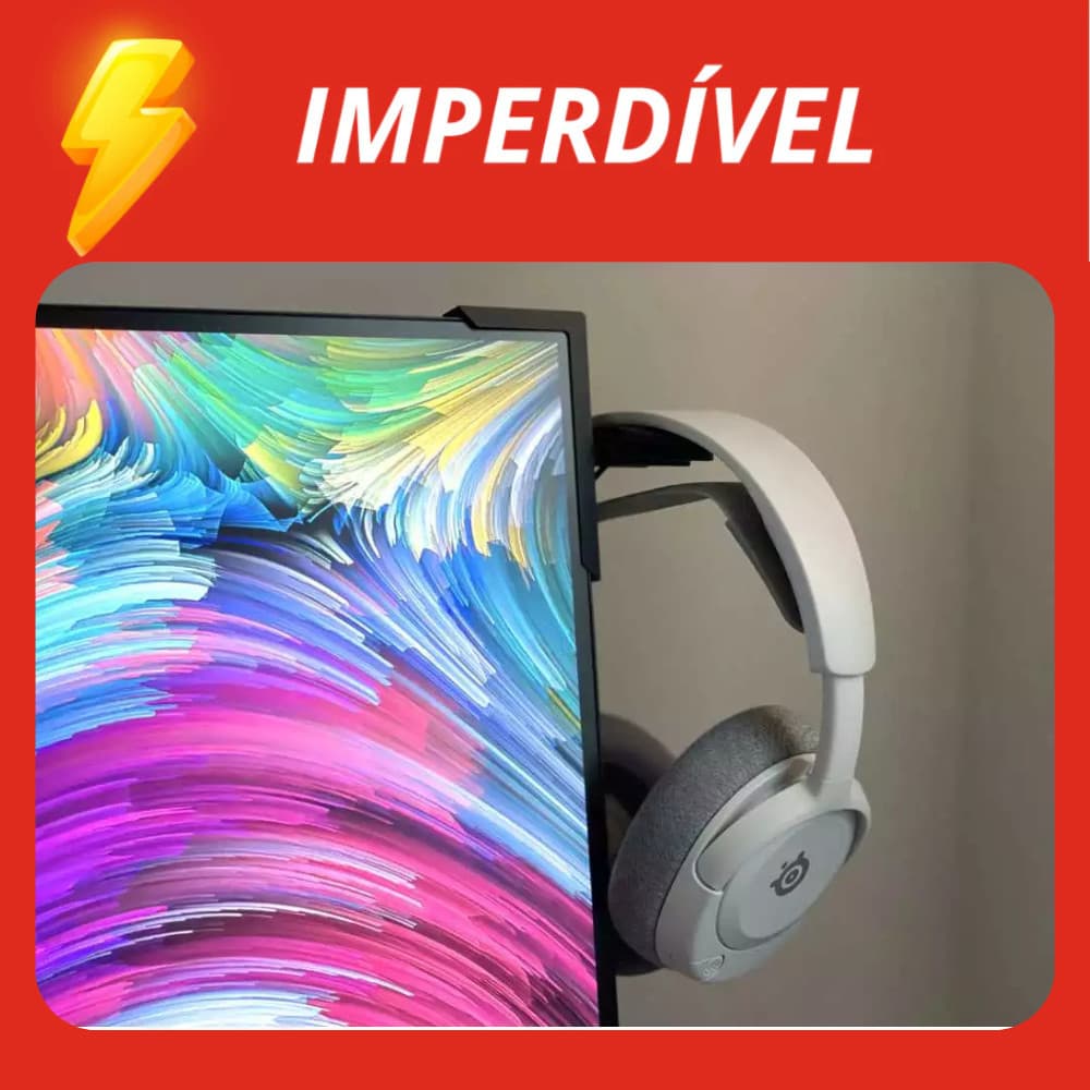 Suporte para Headset Gamer Fone de Ouvido para Monitor | Organizador Gamer | Resistente e Compacto