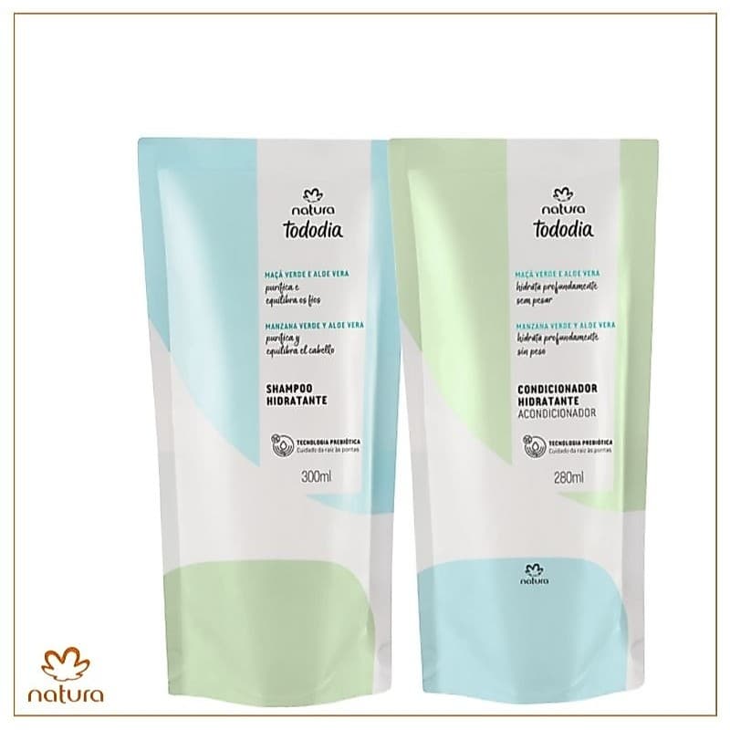 Natura Kit Hidratante Shampoo Maçã Verde e Aloe Vera 300ml + Condicionador 280ml