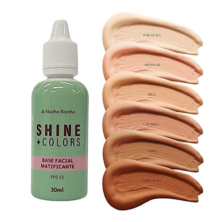 SHINE COLORS BASE LIQUIDA MATIFICANTE FPS 15 30ML ABELHA RAINHA