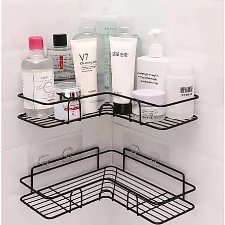 1 Prateleira Suporte Porta Shampoo Organizador de banheiro para Parede Canto de Box Triângulo