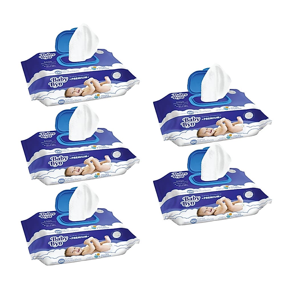 TOALHA UMEDECIDA BABY BYN PREMIUM 500 FOLHAS (5UNDX100FLS)