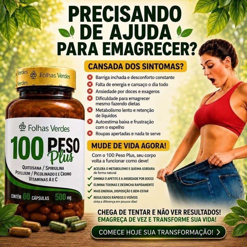 Sem PESO - Quitosana + Spirulina + Psyllium + Cromo + Vitamina A e C | Suplemento Alimentar Original