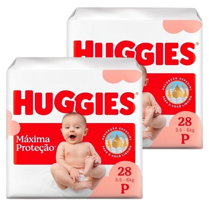 Kit 2 Huggies Fralda Supreme Care P 28 Un
