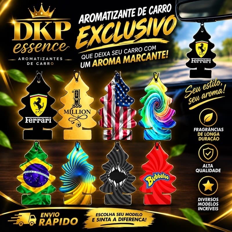 Kit 10/5 Aromatizante cheirinho de carro premium - Pinheiro
