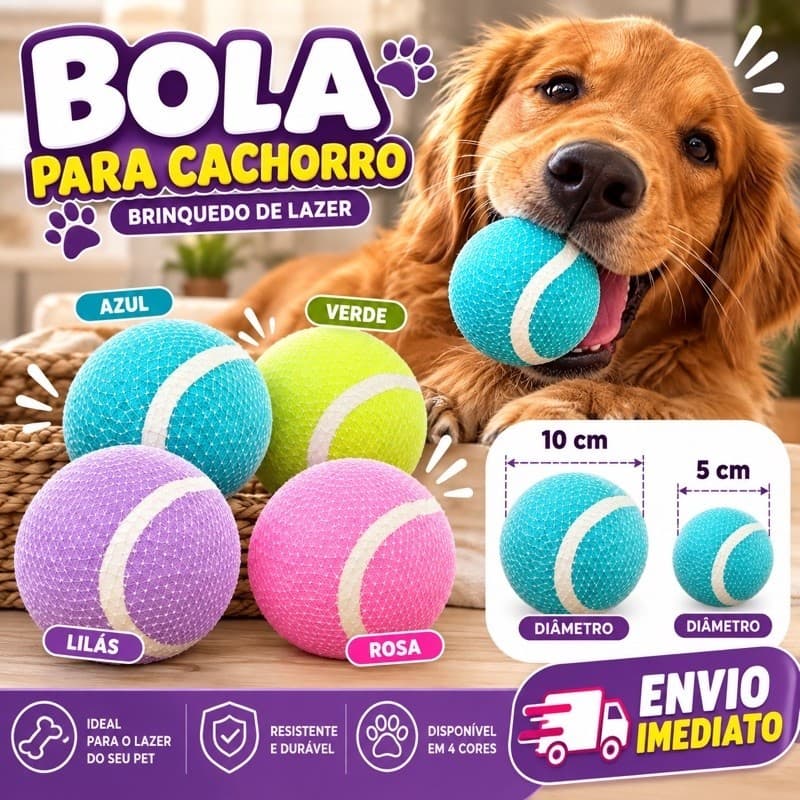 Bola para Cachorro Brinquedo Pet Vinil Colorida 5cm e 10cm para Cães