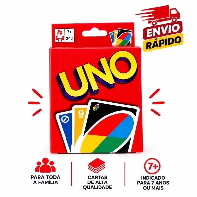 Jogo de Cartas UNO Clássico – Jogo de Diversão para Família e Amigos