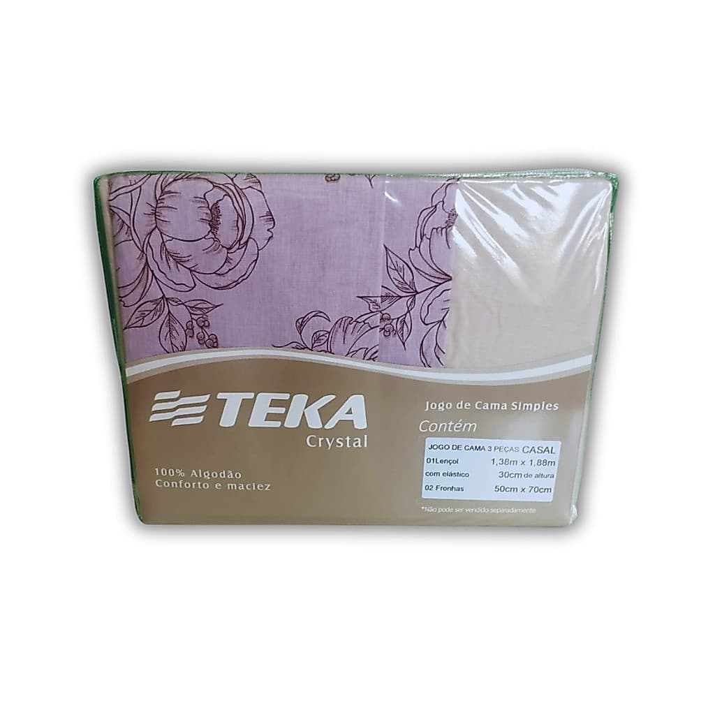 JOGO DE LENÇOL TEKA 100% ALGODÃO 120 FIOS SOLTEIRO, CASAL, QUEEN 3 PEÇAS