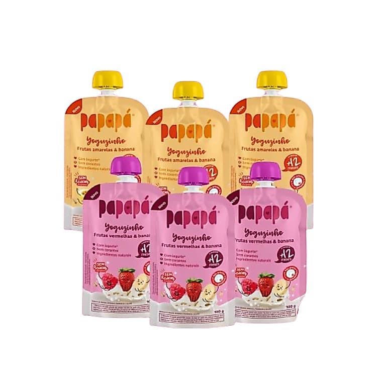 papinha saudavel papapa yoguzinho natural de fruta kit com 6