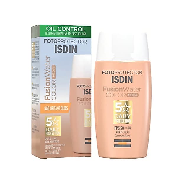 Fotoprotector Isdin Fusion Water Color Fps50 Cor Média 50ml