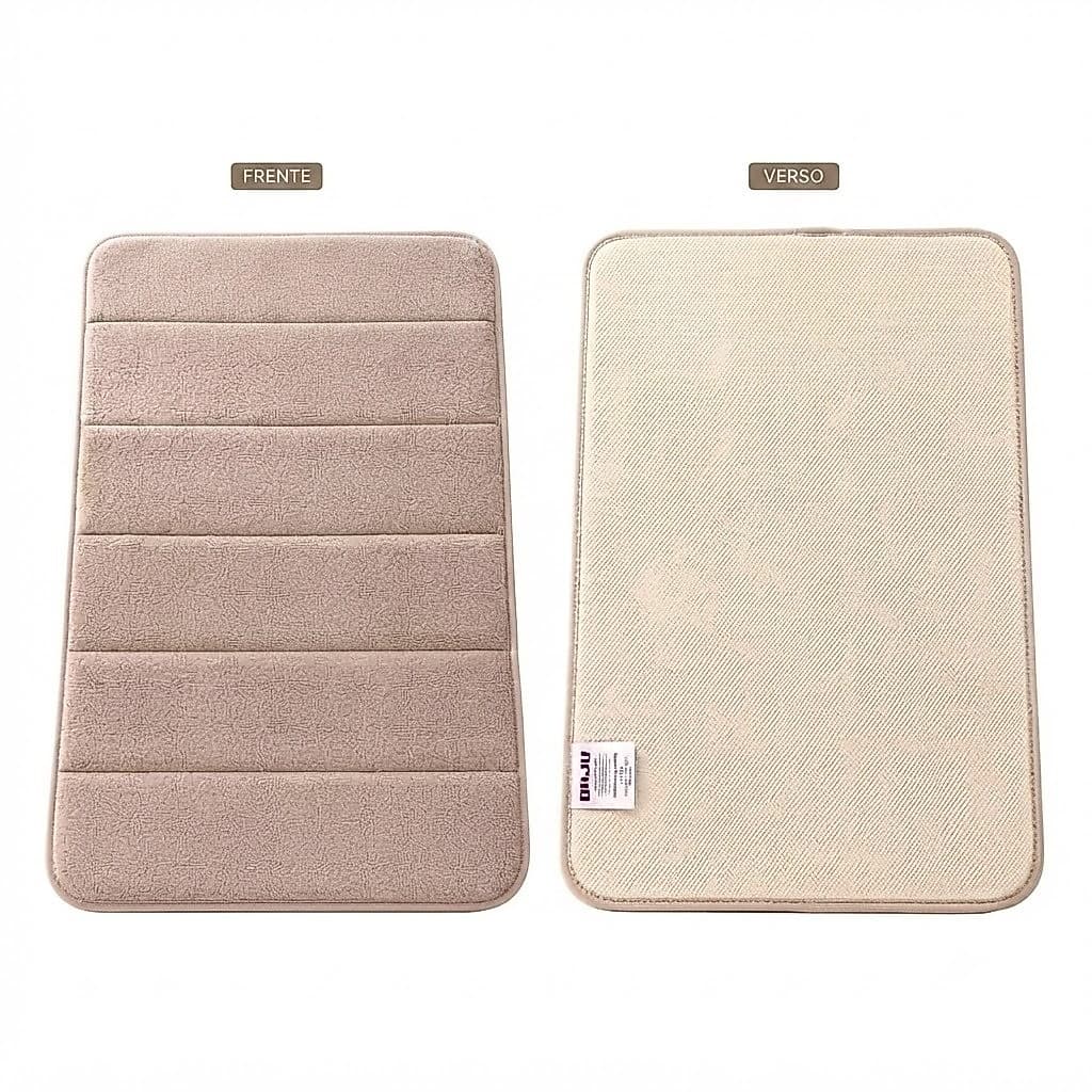 Tapete Para Banheiro Viscoelástico Antiderrapante Espuma De Memória Soft Macio Saída Box 40x60cm Premium Quarto Sala