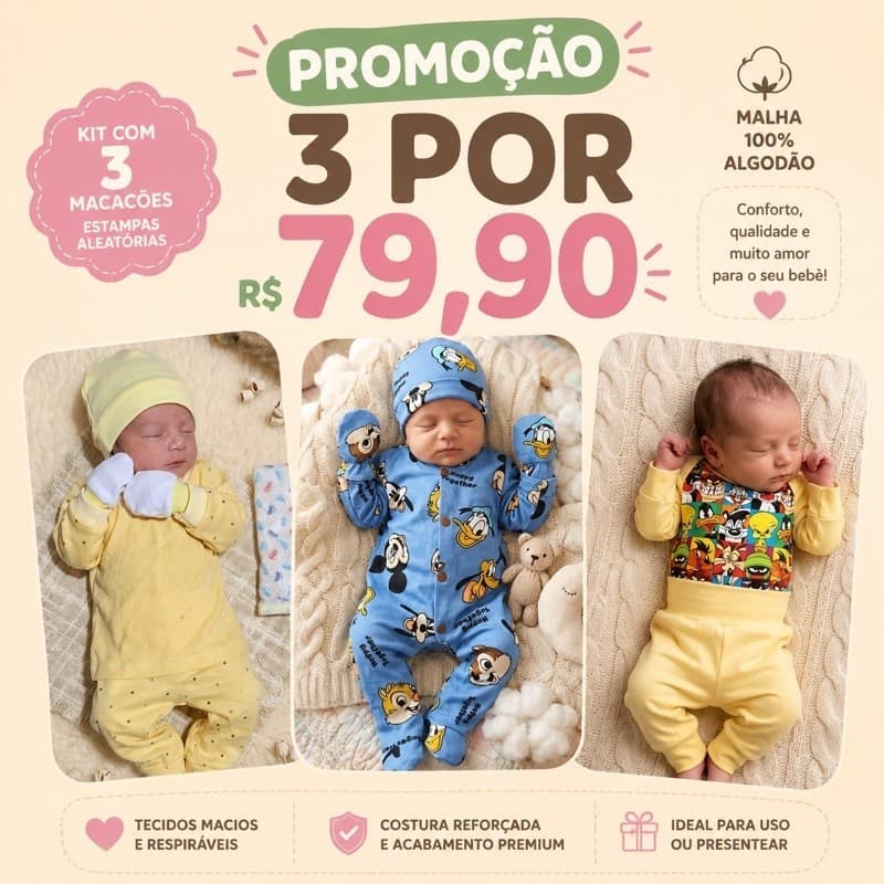 macacões bebê ,kit maternidade,enxoval bebê RN