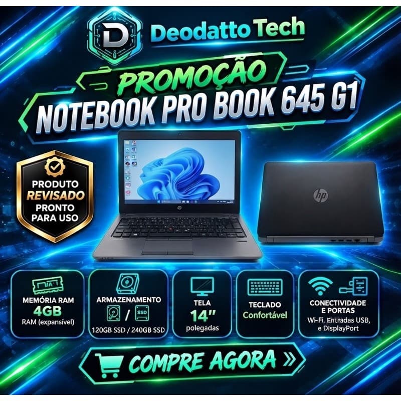Notebook HP ProBook 645 G1 AMD A6 SSD - Escolha as Variações