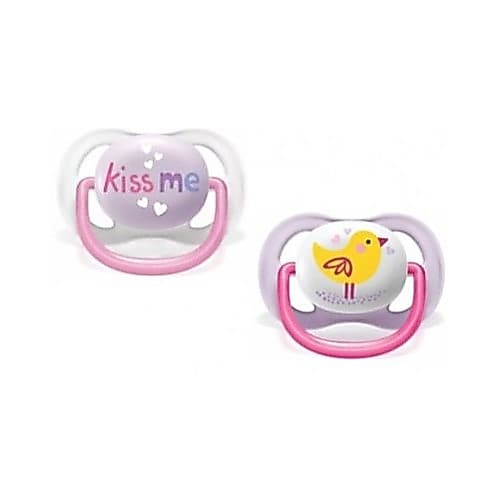 Chupeta Avent Ultra Air Dupla Menina Kiss Me Passáro 0-6m