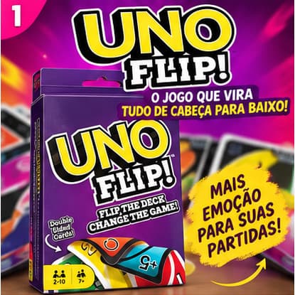 UNO Flip Jogo de Cartas Original Uno Flip Baralho Colorido Jogo de Tabuleiro Família Amigos Infantil Adulto Diversão Pre