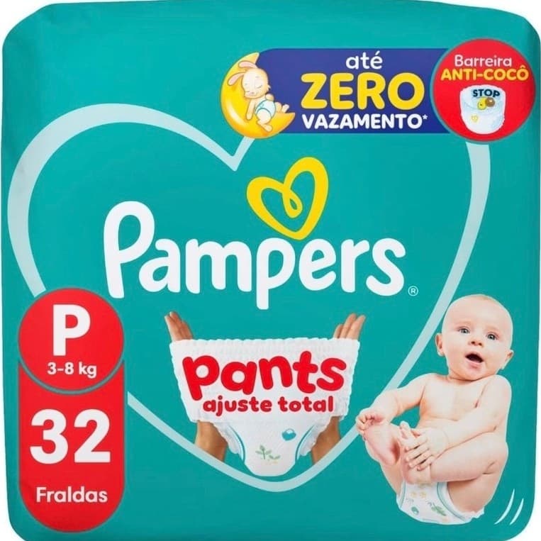 Fralda Pampers Pants Ajuste Total Tamanho P com 32 Unidades