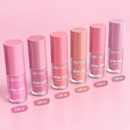 Batom Líquido Matte Belle Angel 4ml – Cores Variadas, Acabamento Matte