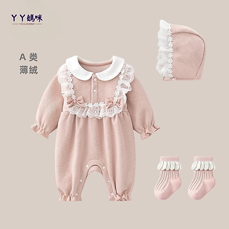 Roupas de bebê outono inverno roupas forro de lã macacão pequeno mês idade menina bebê mês inteiro cem dias banquete man