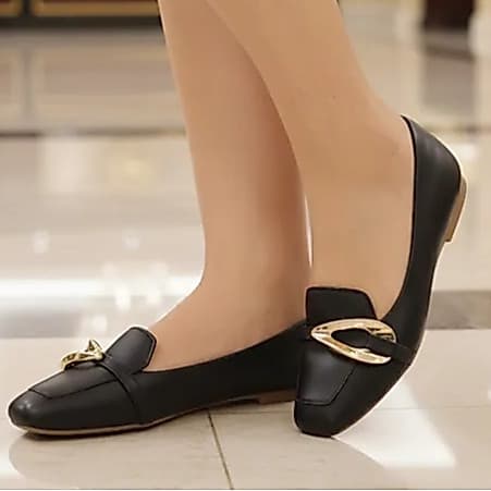 Mocassim Feminina Sapatilha Preta Elegante Calcado Feminino Casual Preto Calcanhar Confortavel