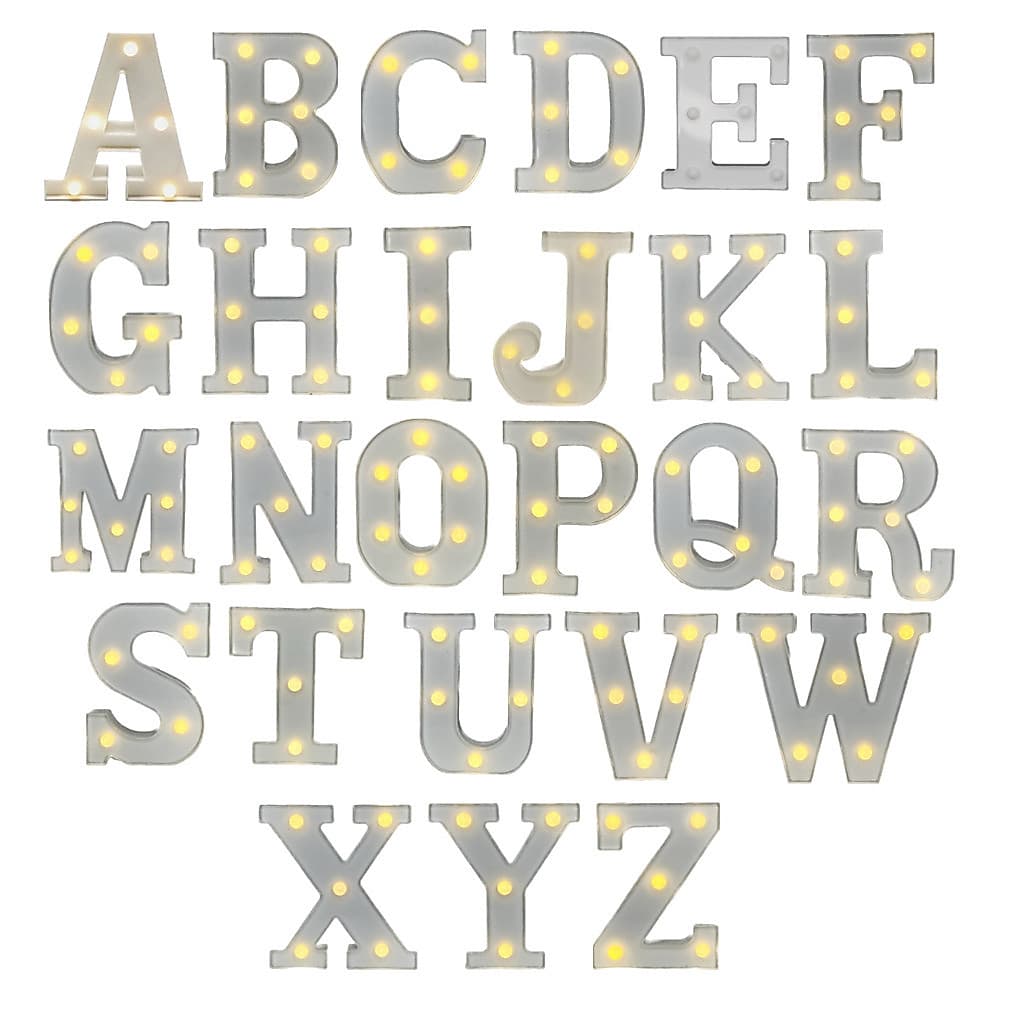 Luminária Pequena 16cm Branca Com Led Amarela - Letras I Decoração 2026 Ano Novo I Tamanho Ideal e Resistente
