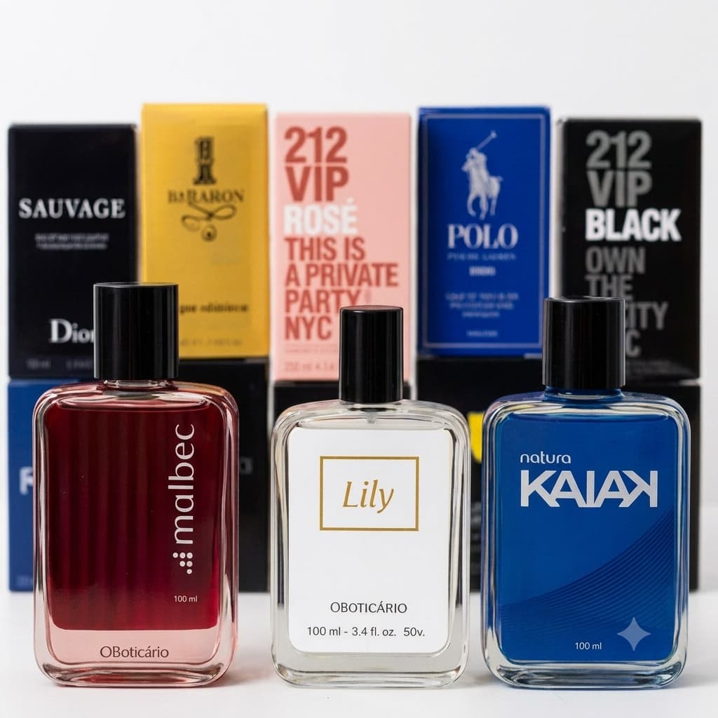 Kit De 05 Perfumes Masculinos e Femininos 100ml Eau De Parfum EDP Importados Linha Premium Cheiro Duradouro Alta Fixação
