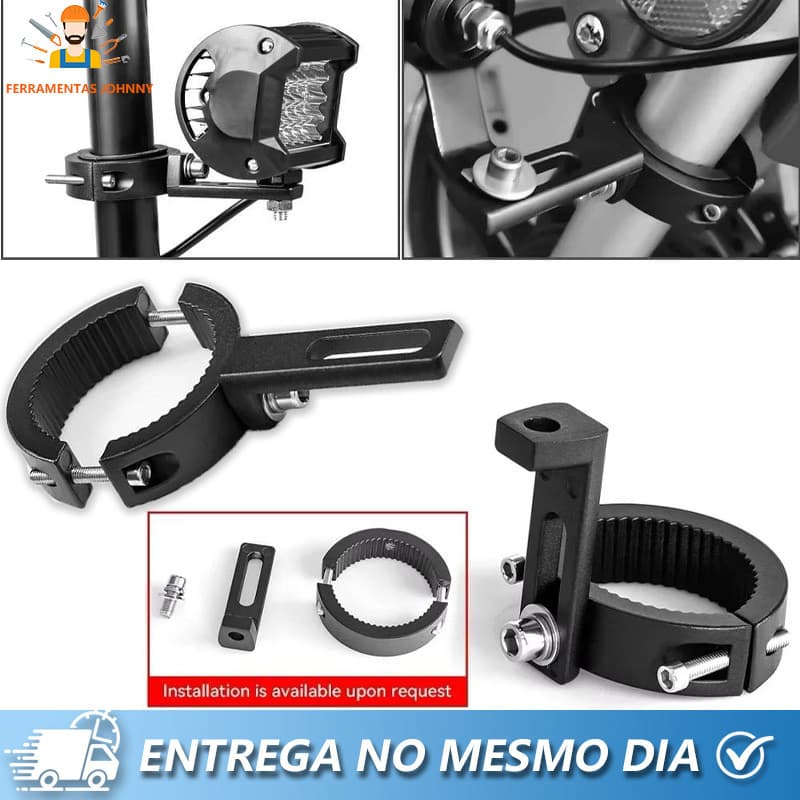 Suporte para Luzes LED Auxiliares de Moto-Holofotes De Moto Para Farol , Braçadeira De Garfo Dianteiro
