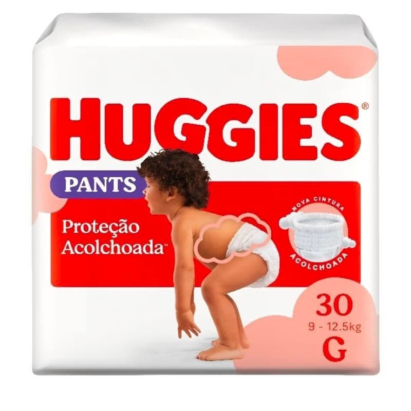 Fralda Pants Huggies Proteção Acolchoada Tamanho G 30 unidades