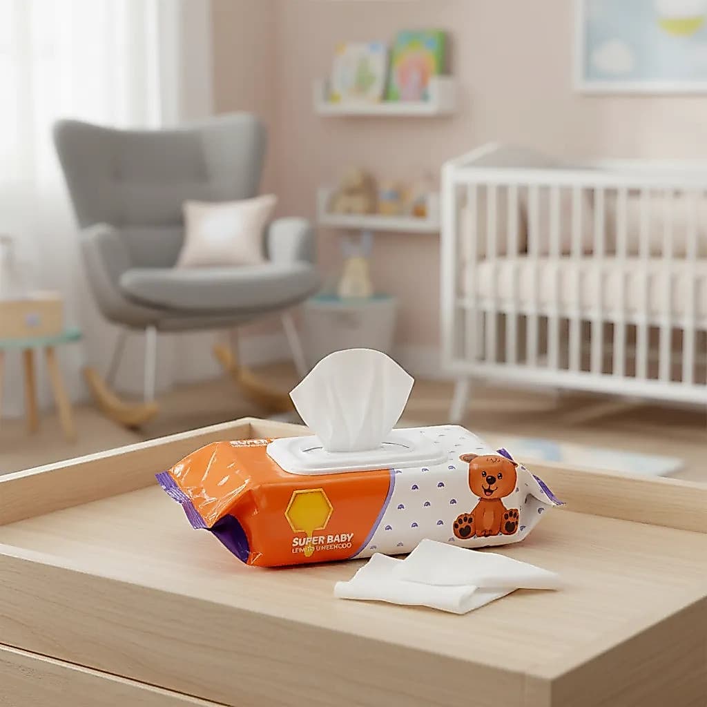 Lenço Umedecido Super Baby 140 Unidades Toalhas Umedecidas para Bebê com Aloe Vera Limpeza Suave