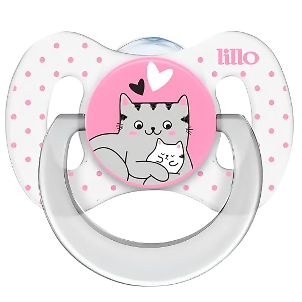 Chupeta Recem Nascido Lillo Ortodôntica com Alça Bico Silicone Macio Ventilação Extra Menina 0-6 m