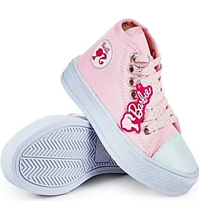 Tenis Botinha  Infantil Barbie Rosa Antiderrapante e confortável Escolar Promoção