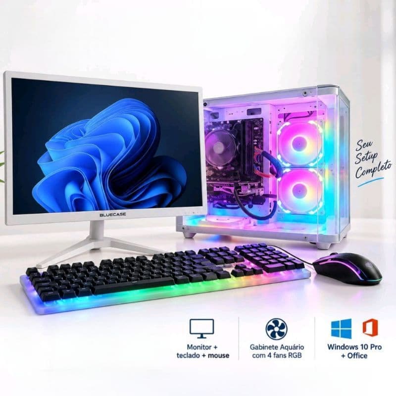 PC Gamer Completo | Placa de Vídeo Opcional | Monitor de até 23,6 pol | Até 960 Gb de SSD e 32 Gb de RAM