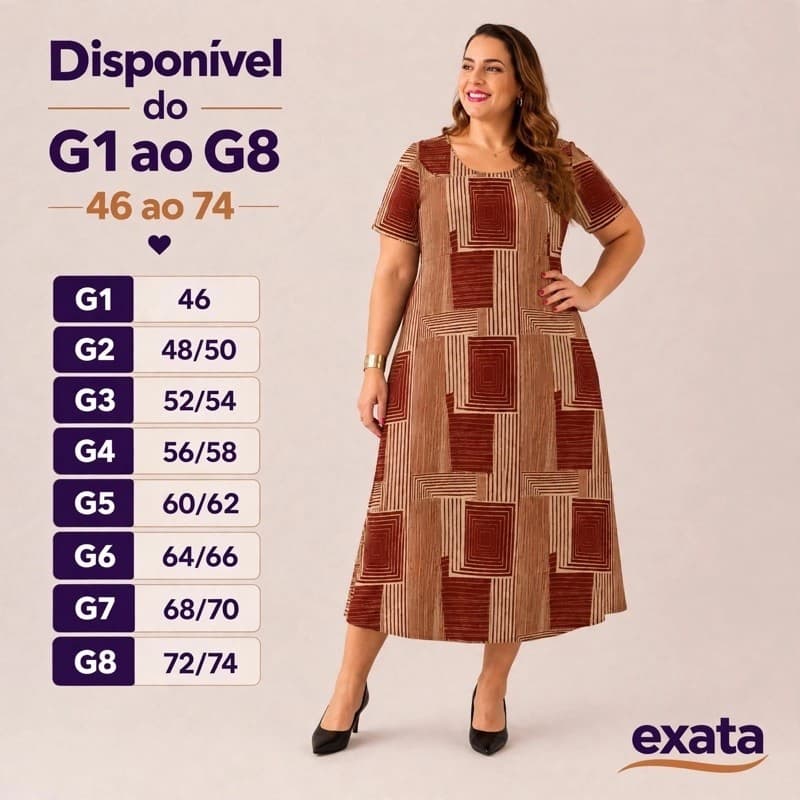 Vestido Mid Size com Manga Feminino em Liganete ( Malha Fria ) - G1 ao G8