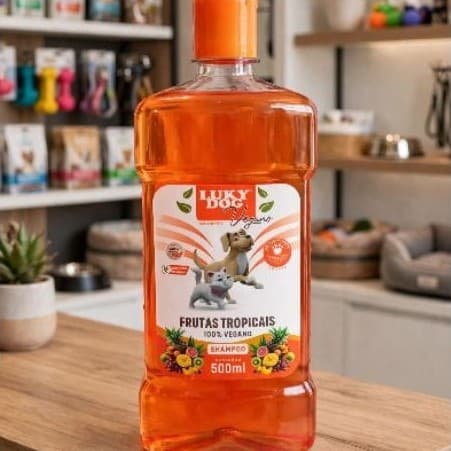 Shampoo Pet Vegano Luky Dog Frutas Tropicais 500 ml,para cães e gatos