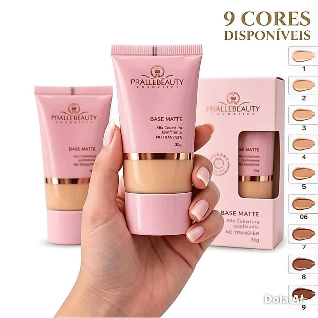 Base Líquida Matte PhalleBeauty 30g - Alta Cobertura e NO TRANSFER
