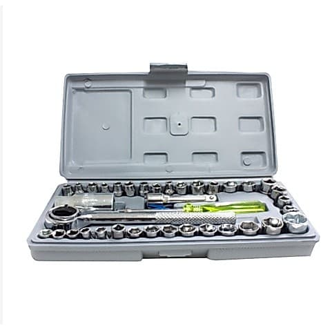 Kit Chaves Jogo Catraca Reversível 1/4 Soquetes 40 Peças Maleta