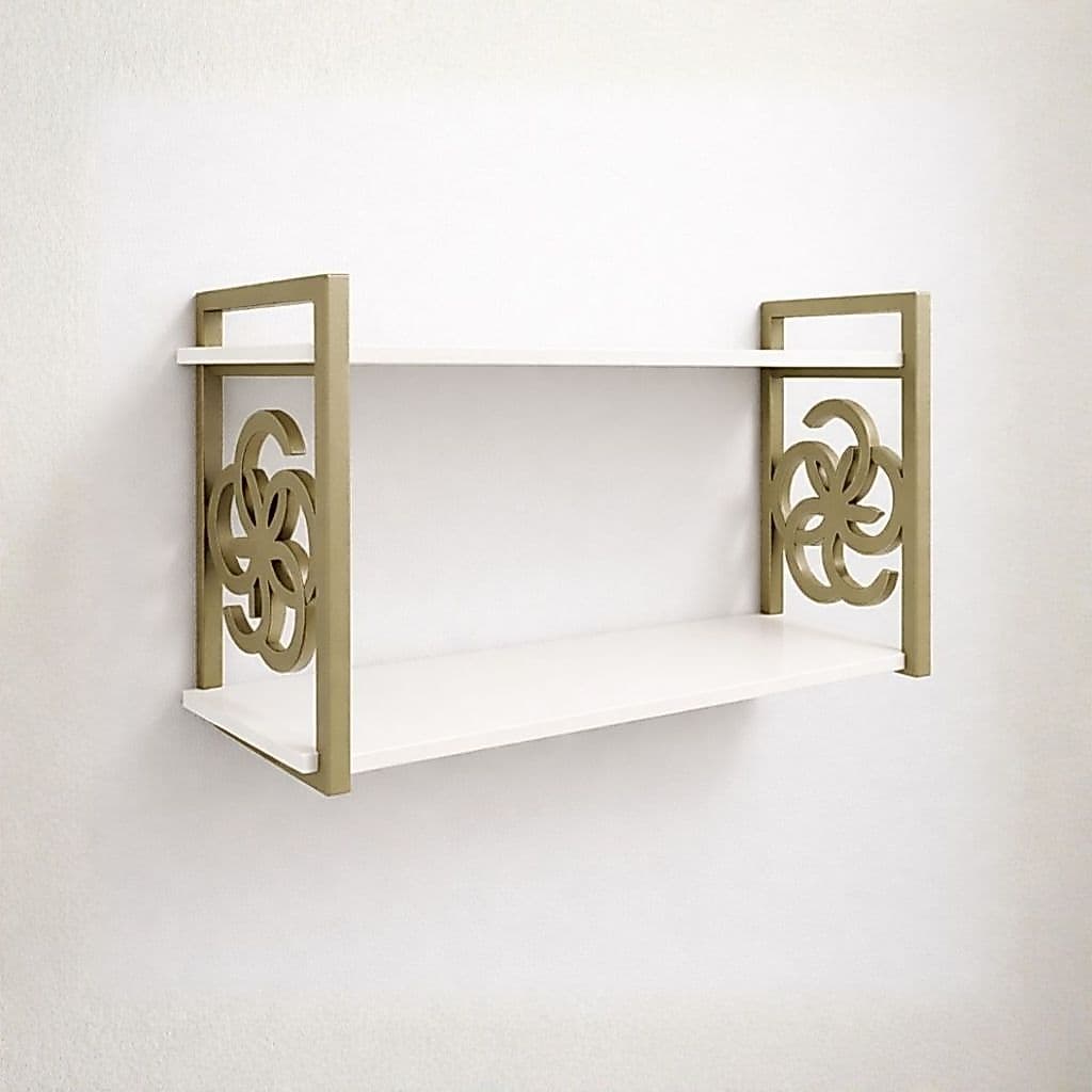 Kit 2 Prateleiras com Suporte Estilo Industrial Luxo Nichos Sala Cozinha Quarto Banheiro Organizador