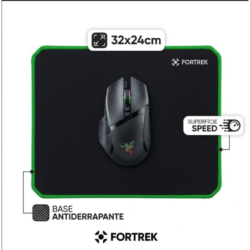 Mousepad Gamer Fortrek Speed MPG101 Medio 32x24cm Tecido Antiderrapante Para PC Notebook Base Emborrachada