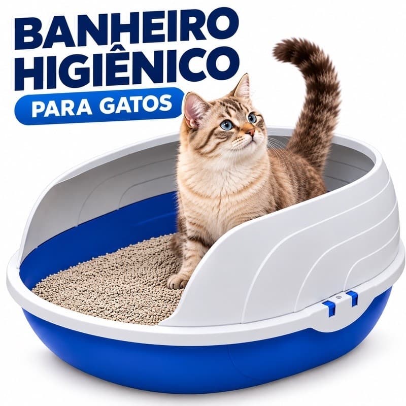 Caixa de Areia Sanitária Bandeja Para Gatos Fácil de Limpar