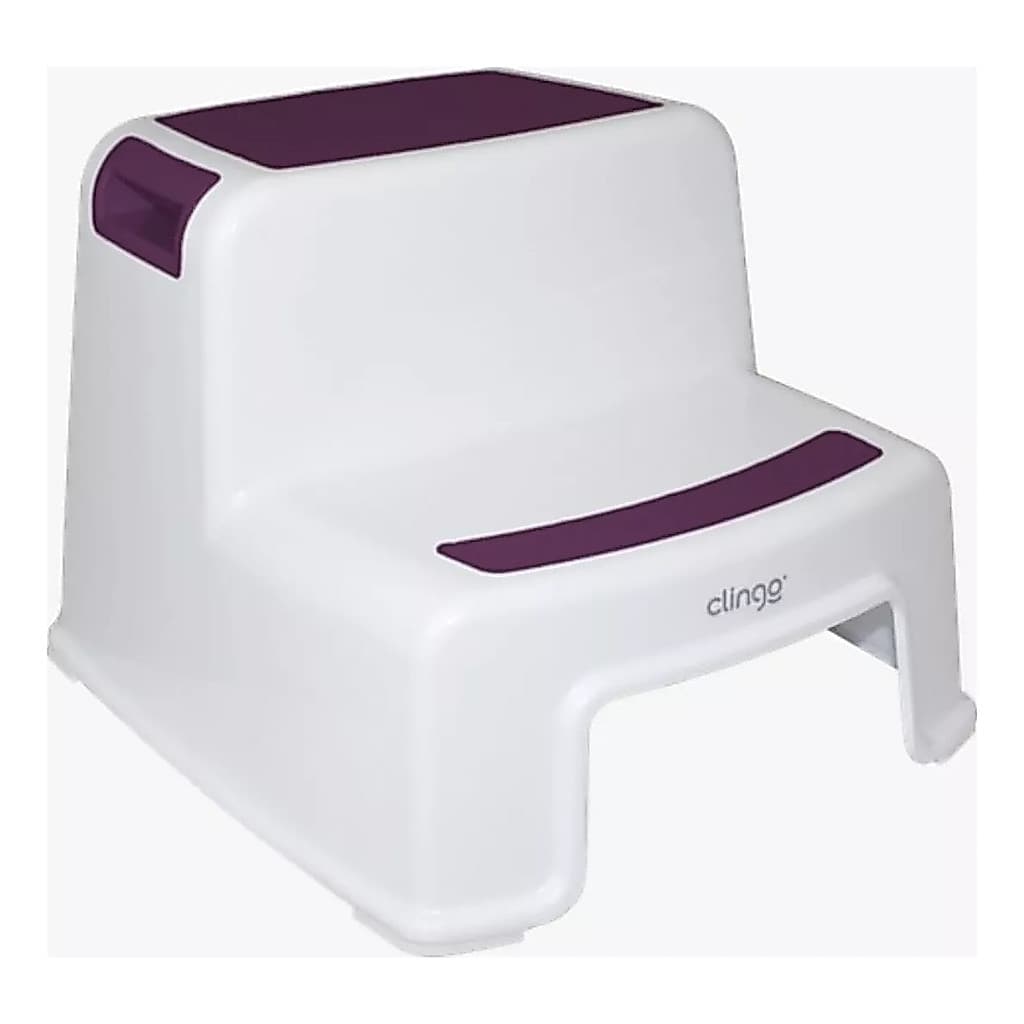 Escada Infantil 2 Degraus Clingo Banquinho Banheiro - Rose - Até 80kg