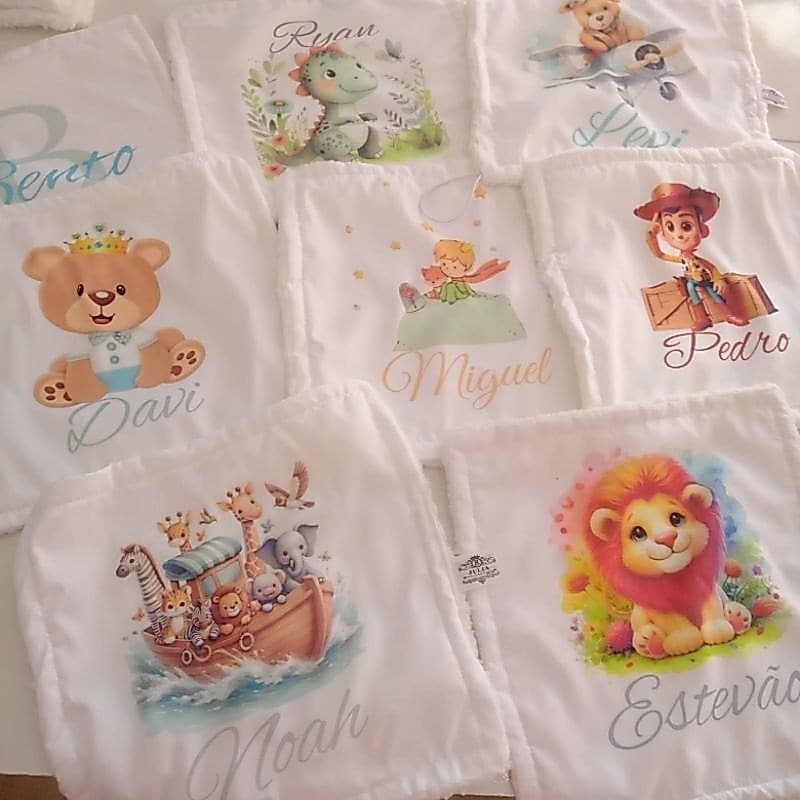 naninha para bebê com prendedor de chupeta personalizada com nome 100% naninha de bebê/paninho/naninha de bebê