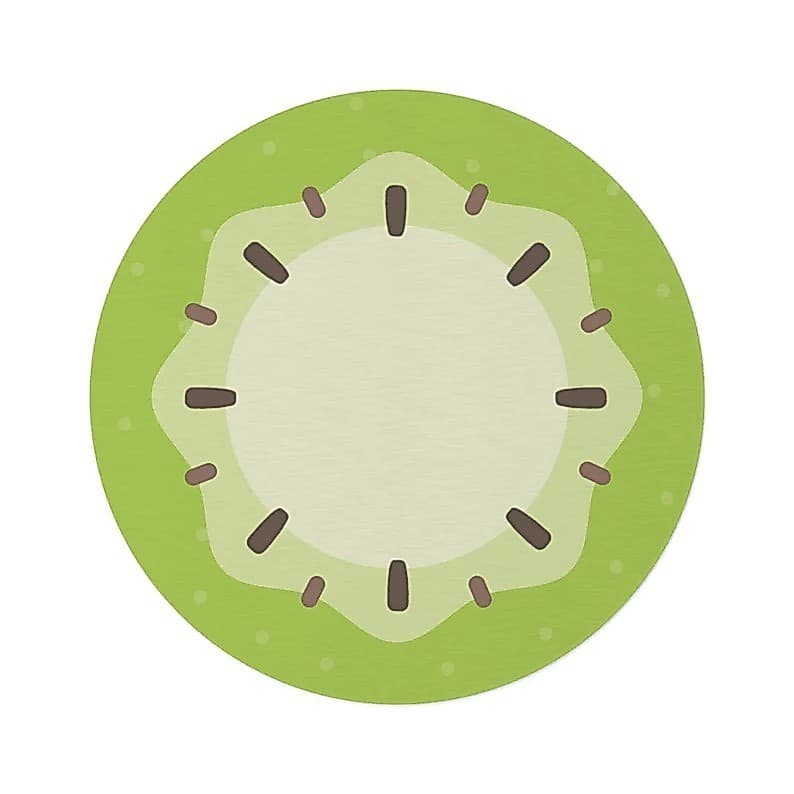 Tapete Redondo Decorativo Kiwi 88x88 Antiderrapante Para Sala, Quarto e Escritório