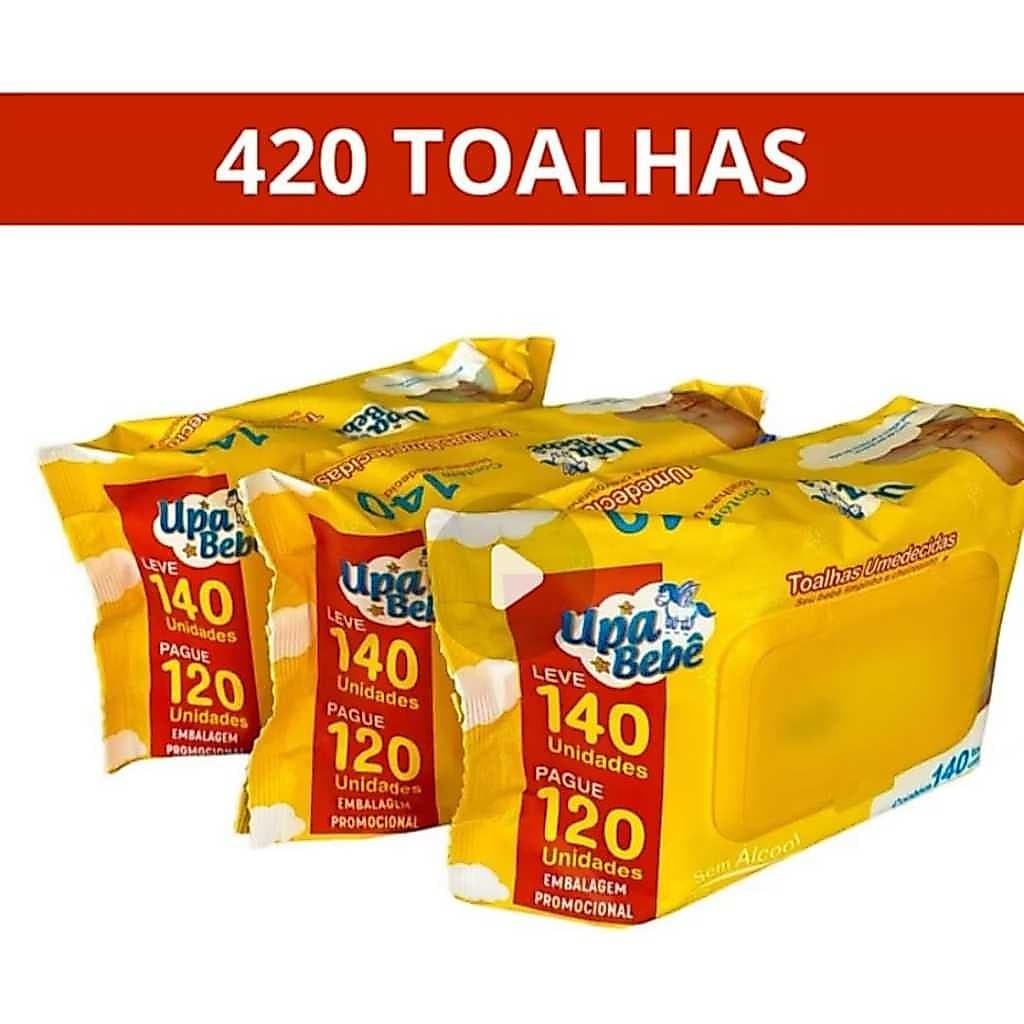 KIT  420 LENÇO UMIDECIDO  - 3 PACOTES - UPA BEBE PROMOÇÃO
