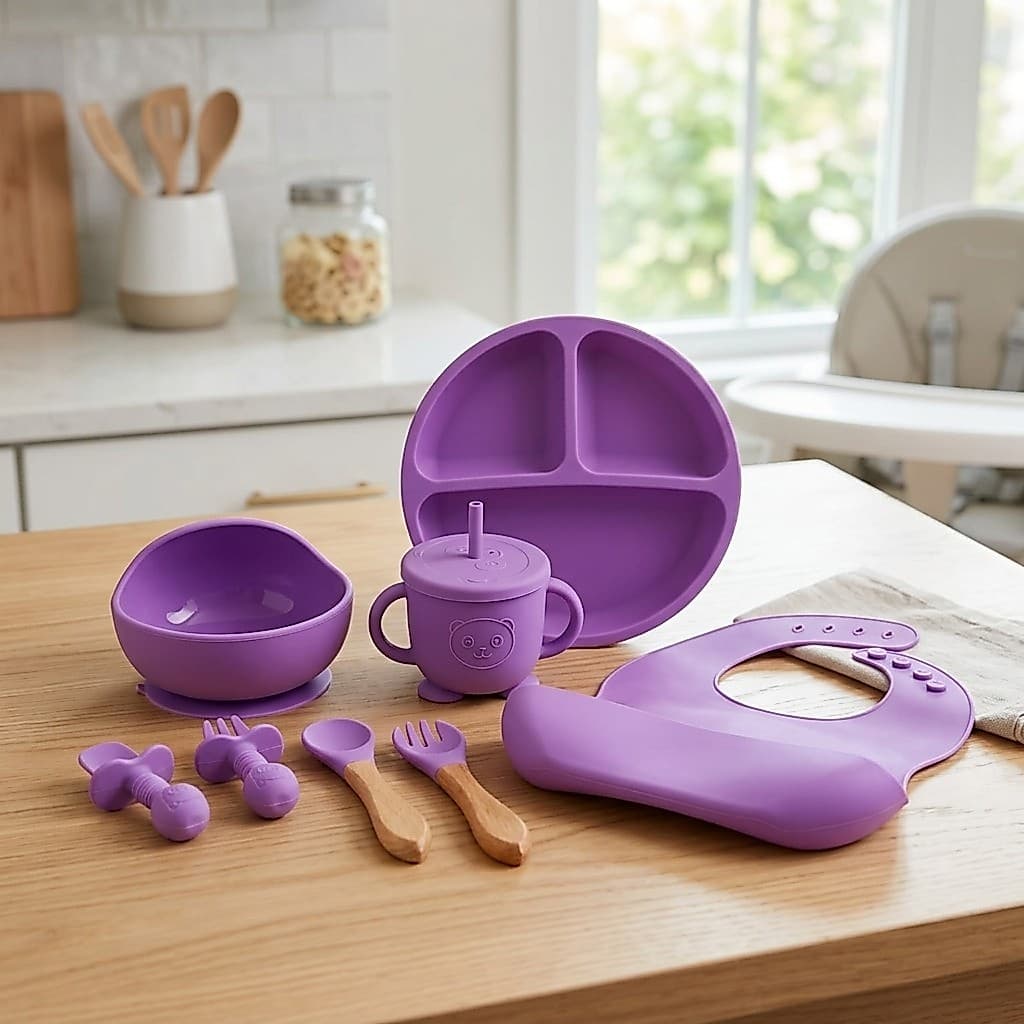 Prato de Silicone Bebê Cadeira Cadeirão Ventosa Fixadora Alimentação Infantil BLW